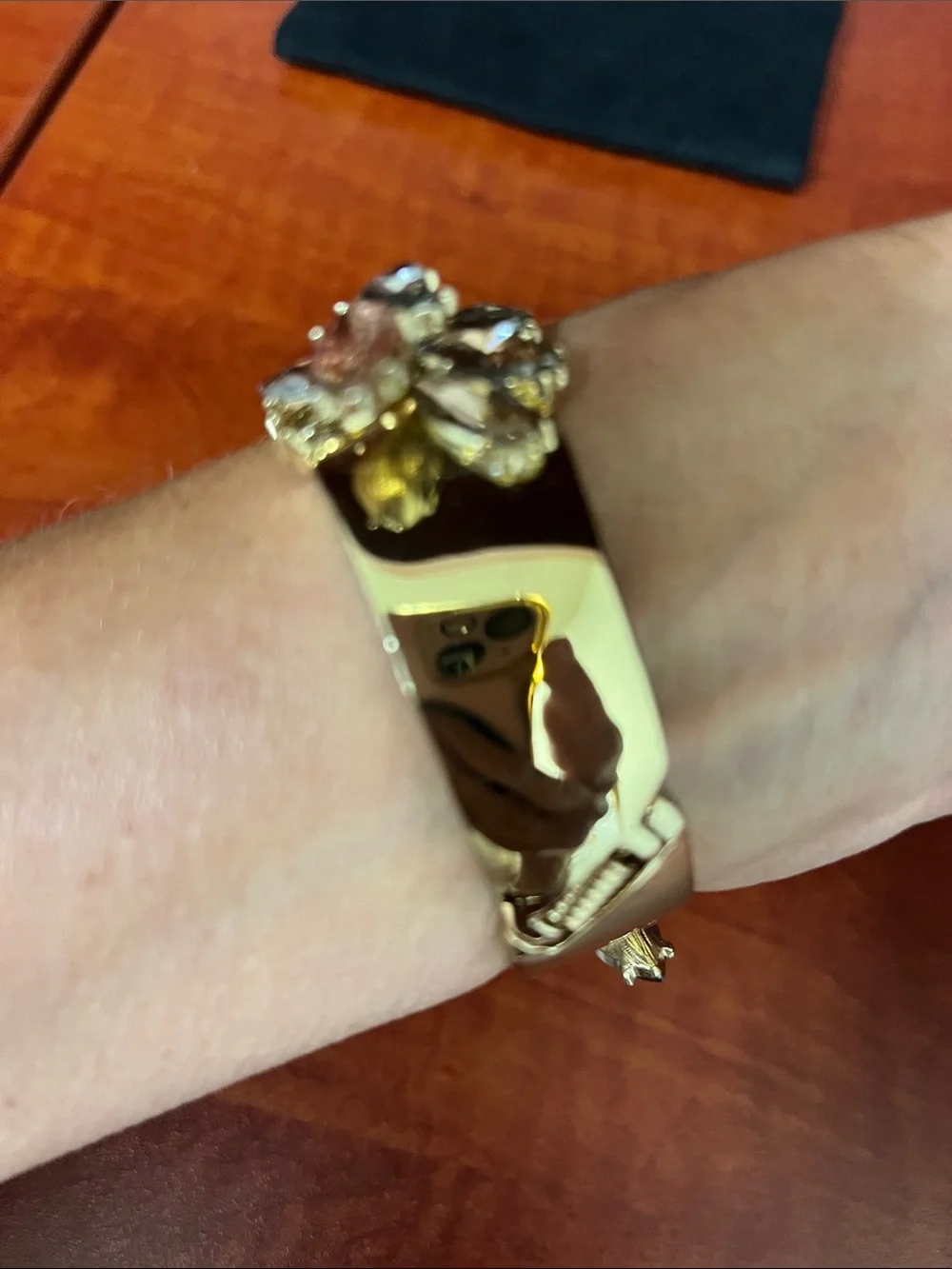Banana Republic Gold-tone Marquise Crystal Cuff Bracelet